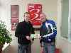 Andy Mainwaring collecting his tickets for the Brits 2012